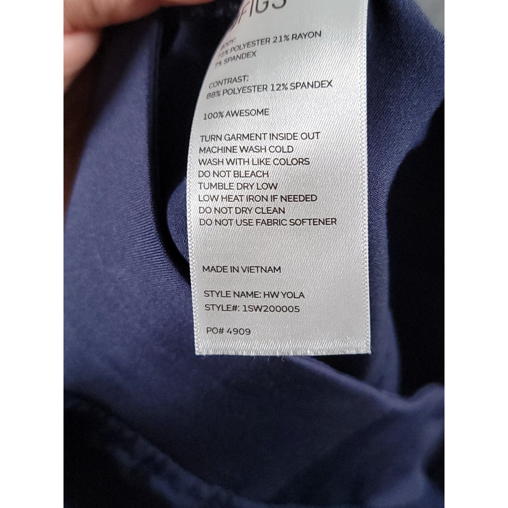 Figs Womens Yola High Waisted Slim Scrub Pants 3XL Tall Blue Medical Healthcare - Picture 10 of 13